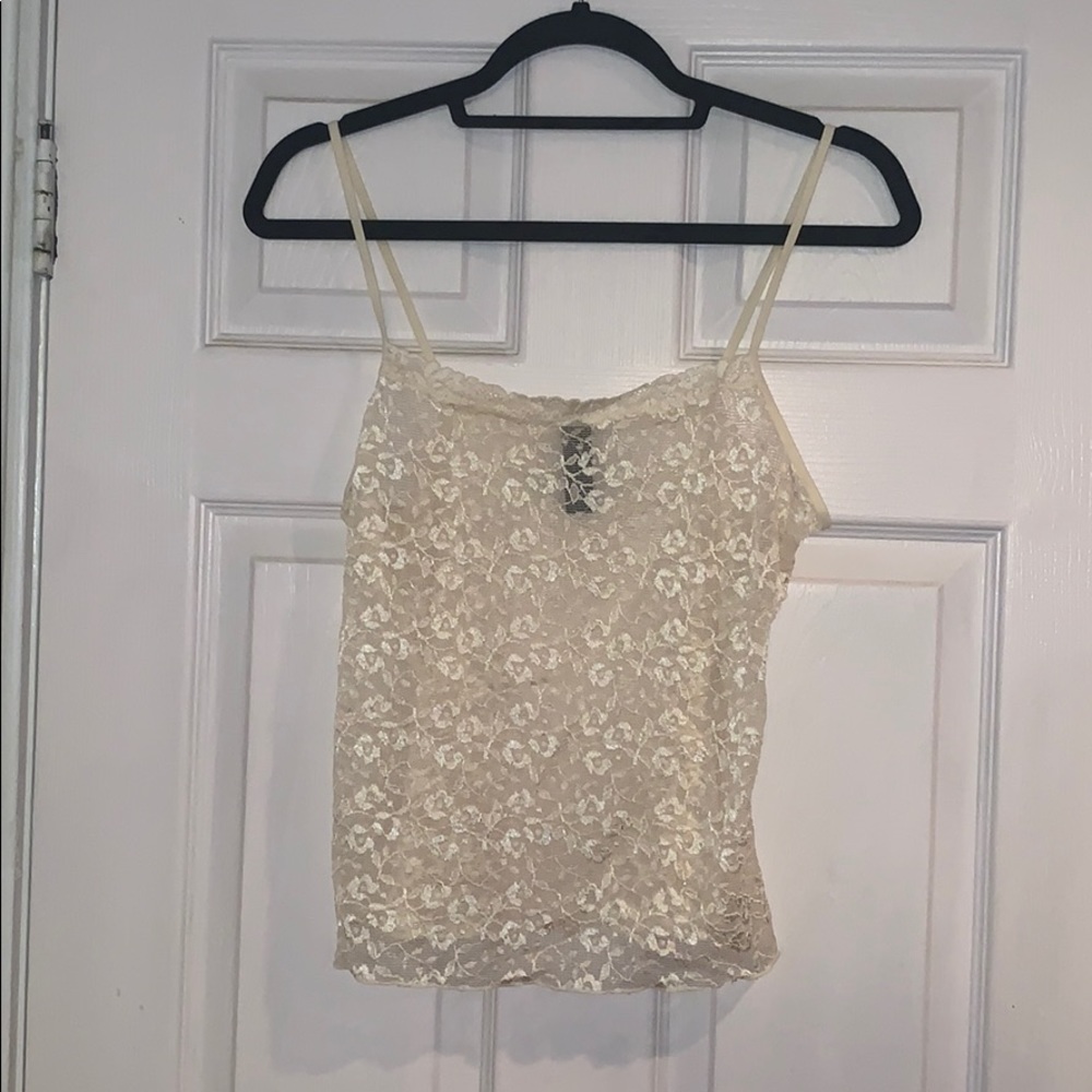 Off-White Lace Tank Top